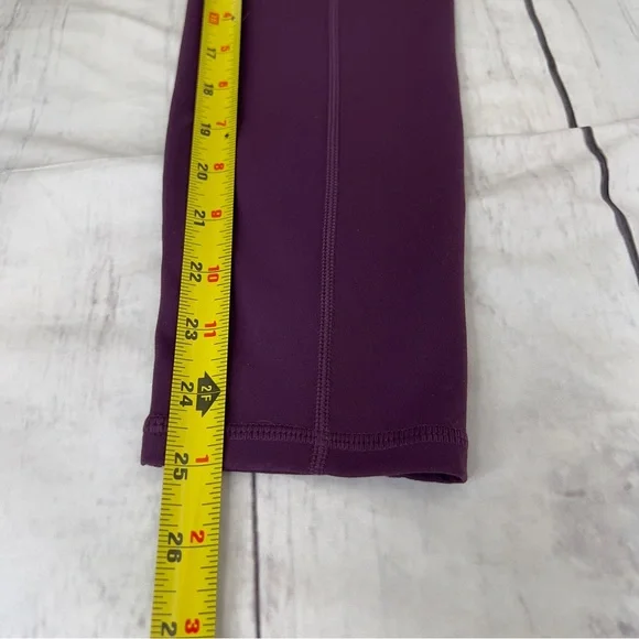 Gaiam Dark Purple High Waisted Leggings Yoga Pants Workout Gear Small - Picture 4 of 6